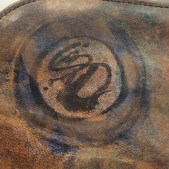 Jane Yoo Bag Wearable Art Hand Painted Signed Leather Crossbody Handbag Vintage - Picture 6 of 12